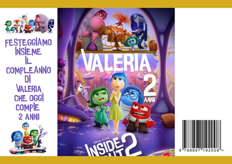 bustina sacchetto regalo personalizzato per feste di compleanno a tema inside out