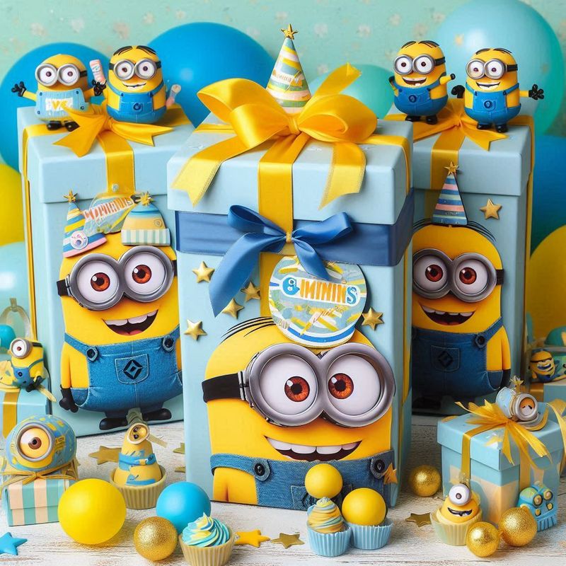 cattivissimo me minions Scatoline e Scatole Super quasi Happy Meal porta merenda popcorn patatine personalizzabili con nome e anni. Scatoline porta Nutellina, ovetto kinder sorpresa, confetti, bomboniere, caramelle, dolcetti per gadget regalini per fine festa di compleanno. Aggiungi un regalino gadget e caramelle da regalare a fine festa di compleanno a tutti i bambini.