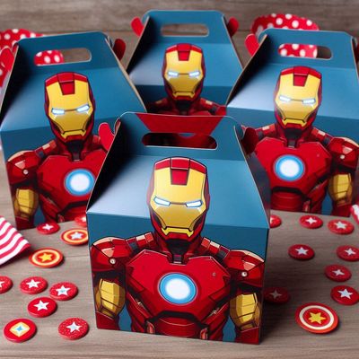 Scatoline Ironman personalizza porta confetti regali fine festa compleanno