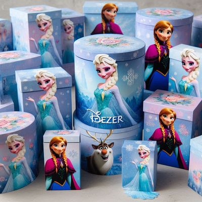 Scatolina anna elsa frozen personalizzate porta confetti regalini fine festa compleanno a tema