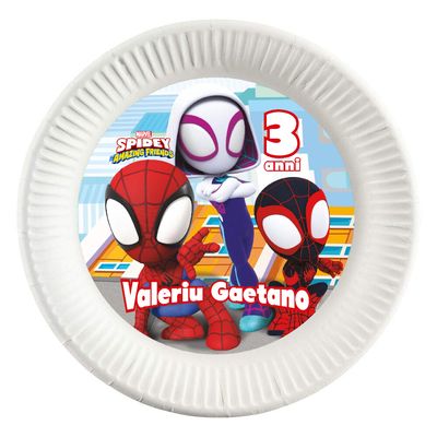 dischi tondi inserire nei piatti personalizzati kit festa compleanno addobbi decorazioni spidey