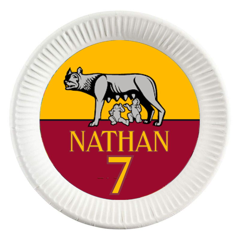 dischi tondi inserire nei piatti personalizzati kit festa compleanno addobbi decorazioni as roma calcio