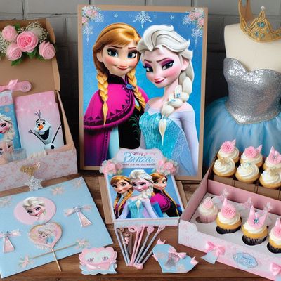 Quadri Frozen addobbo centro tavola kit festa compleanno