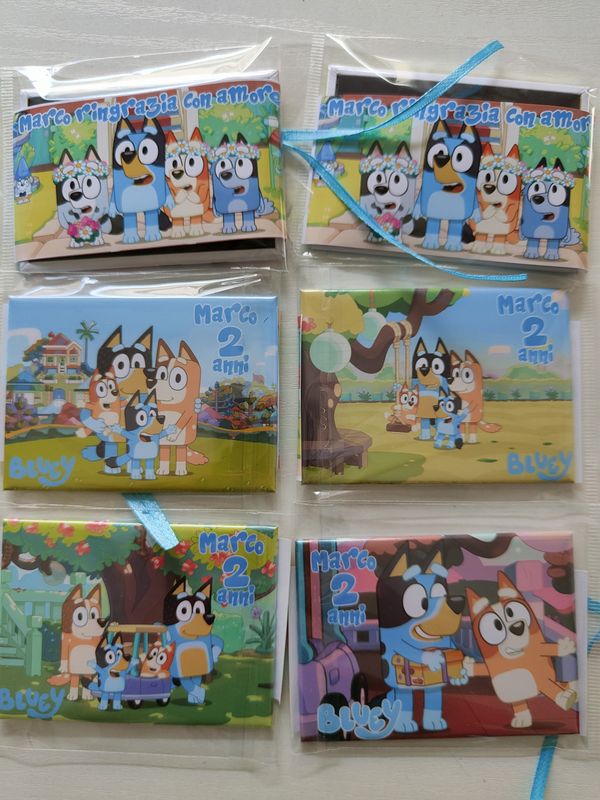 4 Magneti Bluey Calamite frigo grande rettangolare personalizzabile