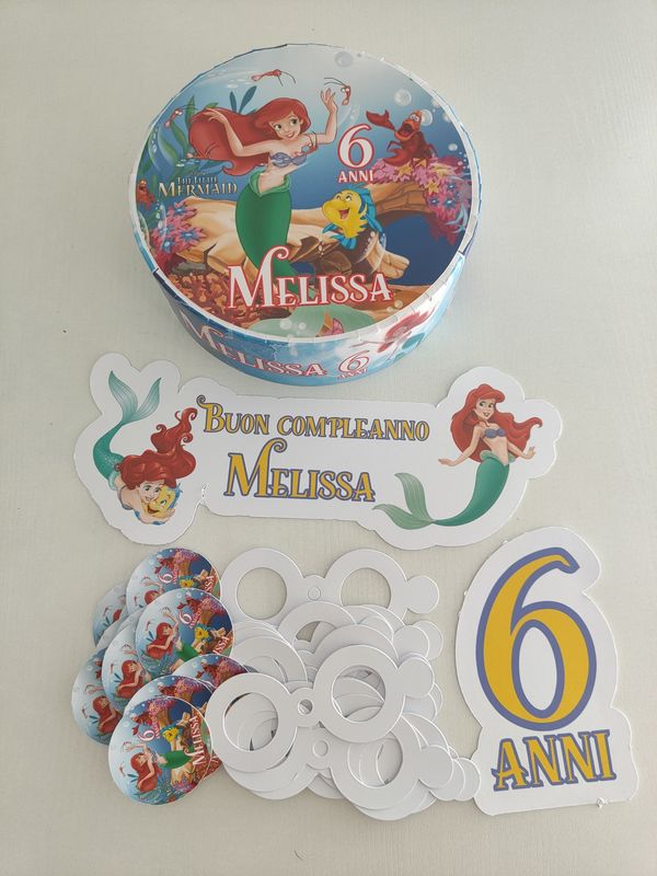 Base polistirolo personalizza torta lecca lecca chupa chups ariel la sirenetta