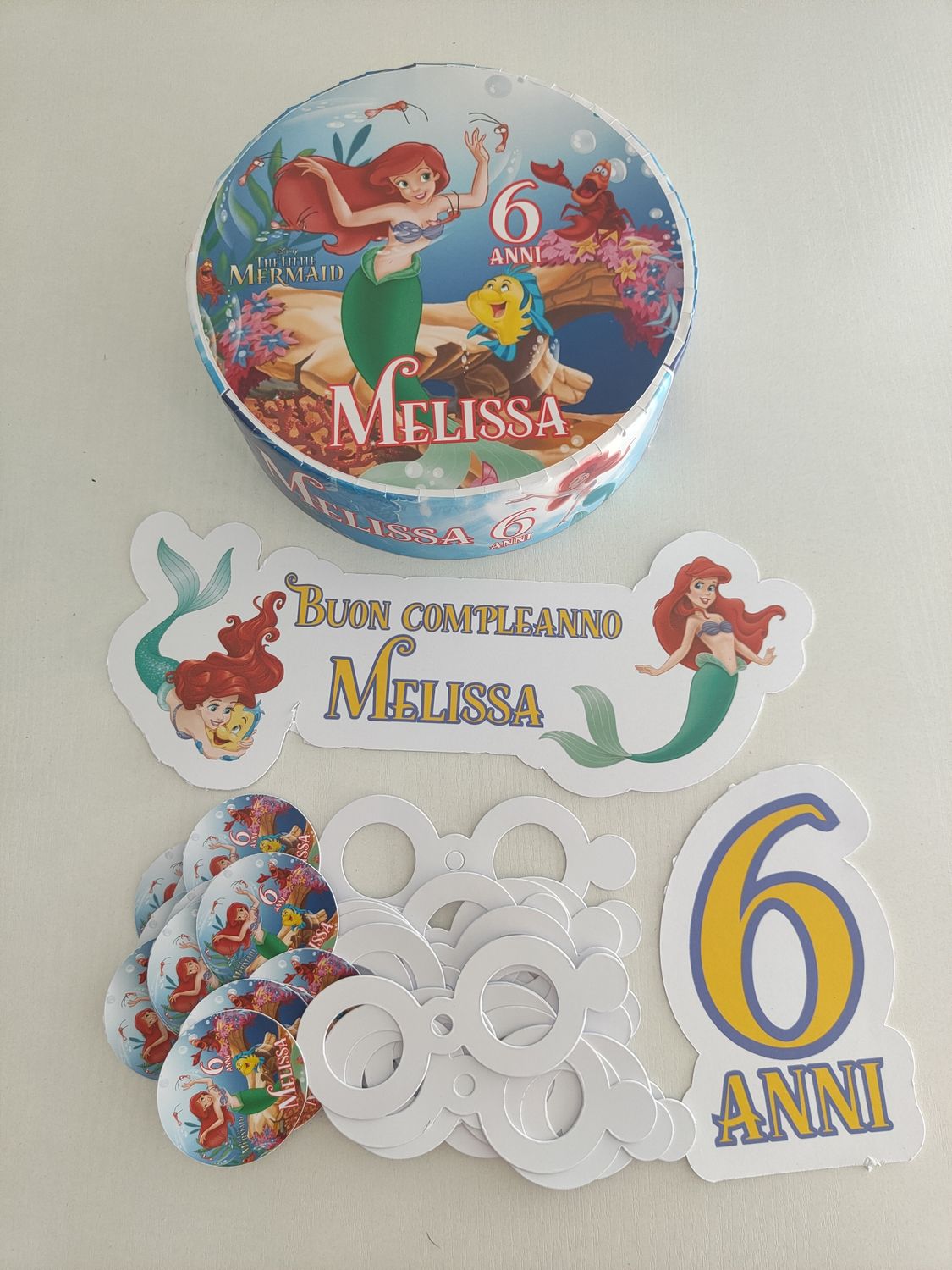 Base polistirolo personalizza torta lecca lecca chupa chups ariel la sirenetta