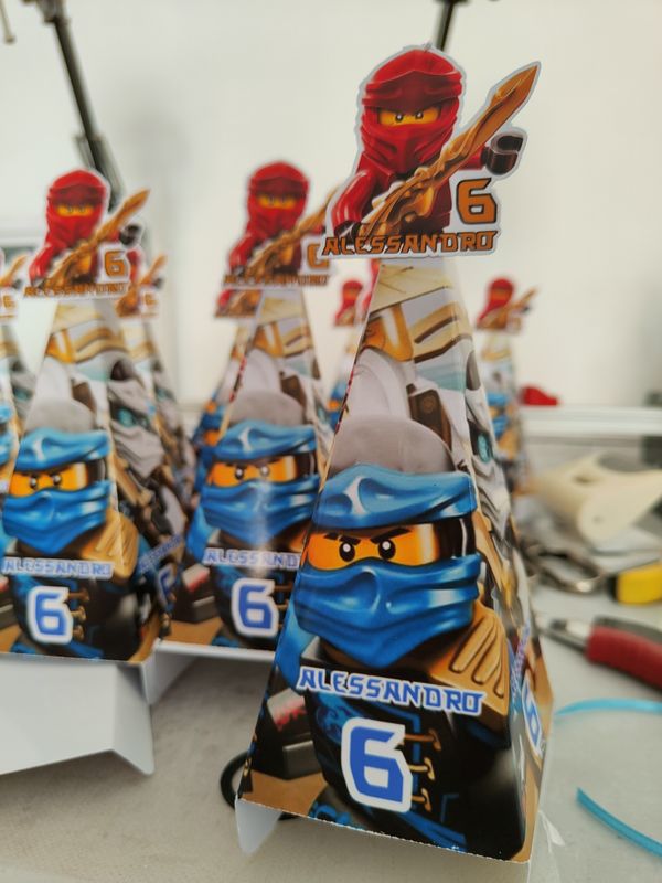 Scatolina piramide Ninjago porta confetti regalo  fine festa