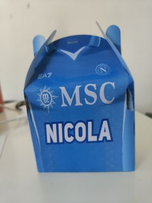 scatolina porta caramelle regalini fine festa personalizzate napoli calcio