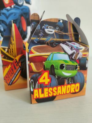 monster machines blaze e le mega macchine scatoline porta confetti gadget regalini fine festa perso…