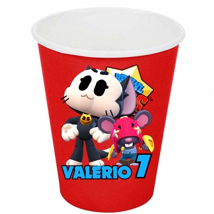 etichette adesive sagomati bicchieri personalizza festa compleanno brawl stars
