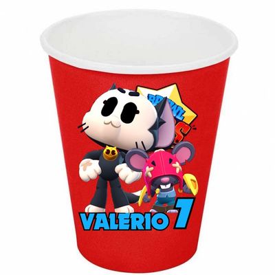etichette adesive sagomati bicchieri personalizza festa compleanno brawl stars