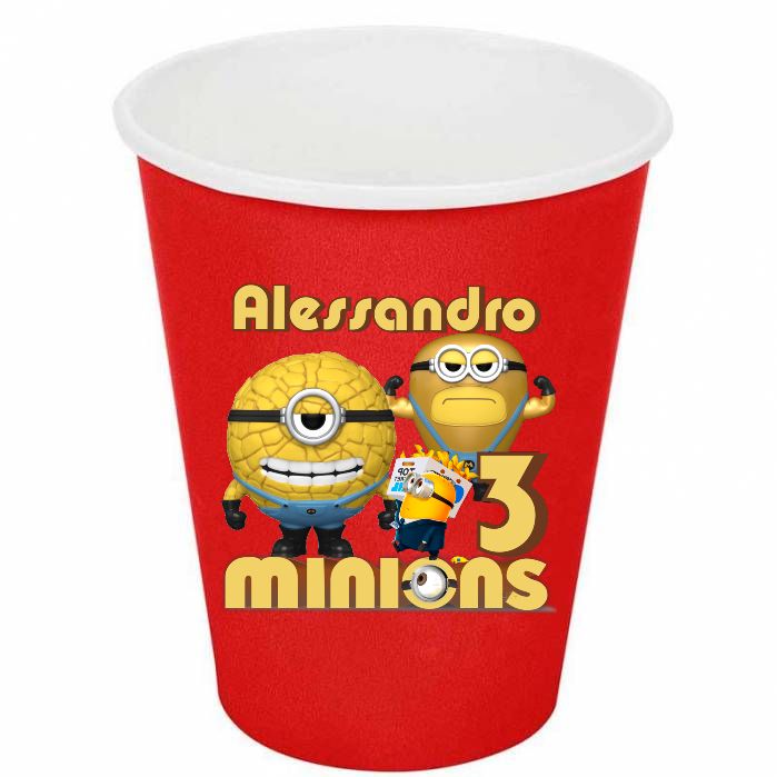 etichette adesive sagomati bicchieri personalizza festa compleanno minions cattivissimo me