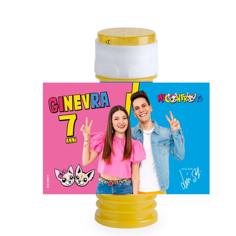 etichette adesivi bolle sapone personalizzate festa compleanno me contro te