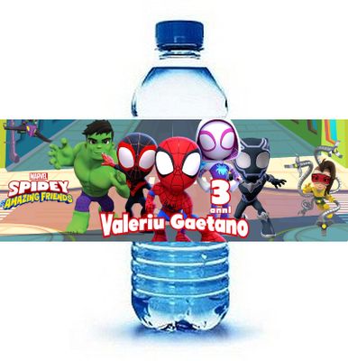 10 Etichette adesive bottiglie Acqua personalizza festa a tema