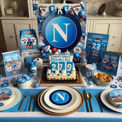 Kit compleanno Napoli calcio personalizza piatti bicchieri