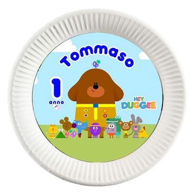 dischi tondi inserire nei piatti personalizzati kit festa compleanno addobbi decorazioni hey duggee