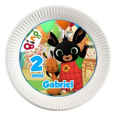 dischi tondi inserire nei piatti personalizzati kit festa compleanno addobbi decorazioni bing