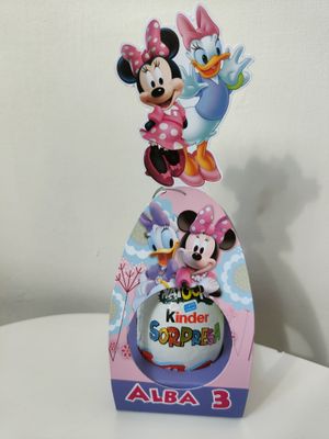 Scatolina Ovetto Kinder sorpresa personalizzabili con nome gadget regalino fine festa a tema minnie…