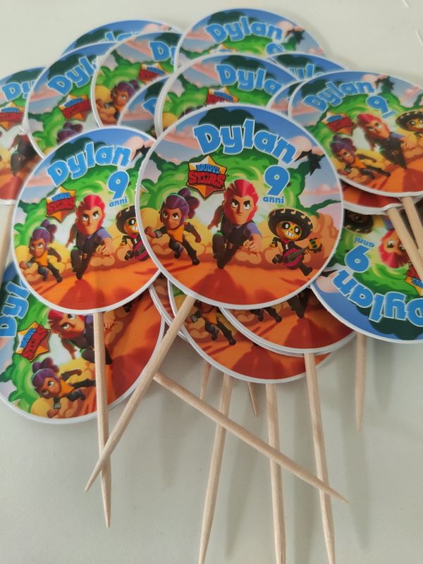 Bandierine Topper panini Brawl stars personalizza buffet