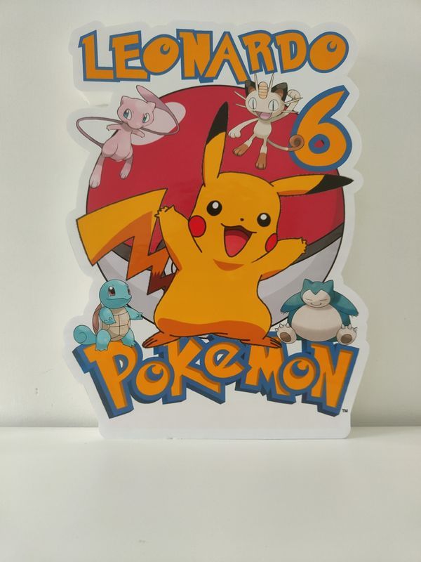 sagoma centrotavola in polistirolo Pokemon personalizzabile con nome