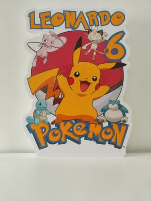 sagoma centrotavola in polistirolo Pokemon personalizzabile con nome