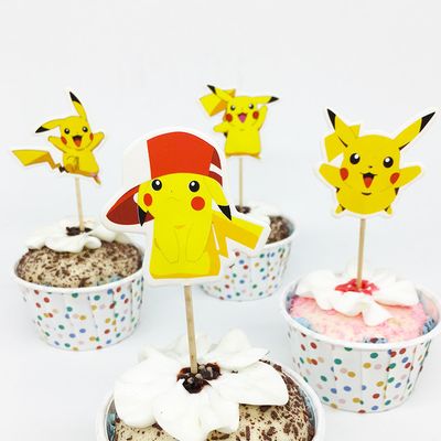 bandierine personalizzate topper cake torte panini tramezzini pokemon pikachu