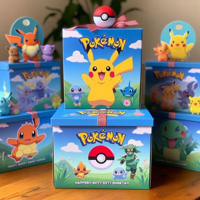 Scatoline Pokemon personalizzate festa compleanno a tema