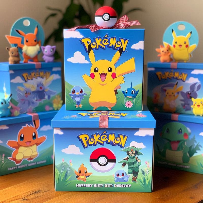 Scatoline Pokemon personalizzate festa compleanno a tema