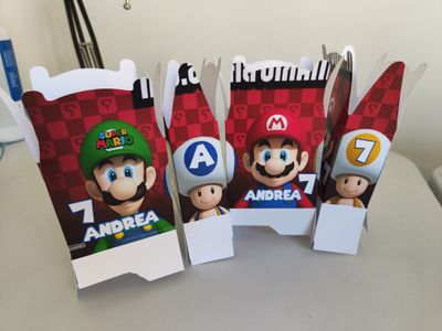 Scatole Super Mario personalizza porta confetti regali festa