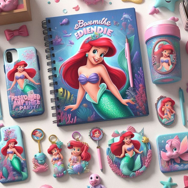 gadget regalini fine festa compleanno personalizzato ariel la sirenetta