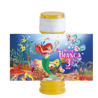 etichette adesive bolle di sapone personalizzabili ariel la sirenetta