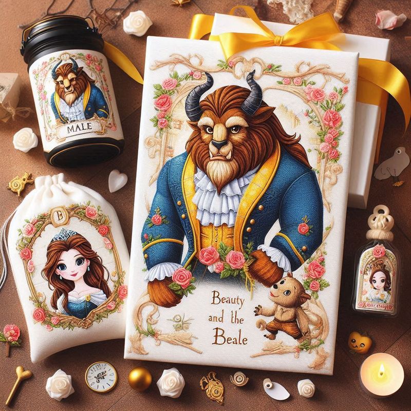 bella e la bestia personalizza calamite spille portachiavi collane specchietti segnalibro braccialetti puzzle regali fine festa