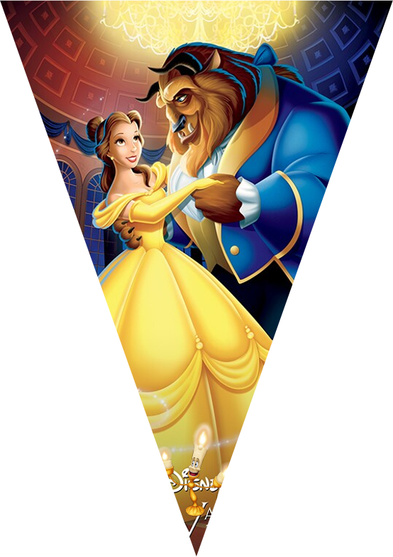 festone bandierine triangolari personalizzato bella e la bestia