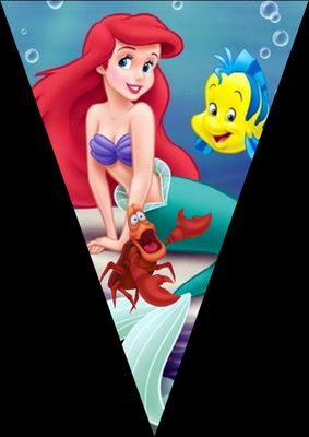 Bandierine triangolari Ariel sirenetta personalizza festone