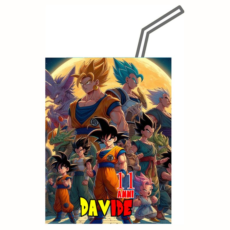 dragon ball goku party kit festa allestimento tavolo adesivi succo di frutta