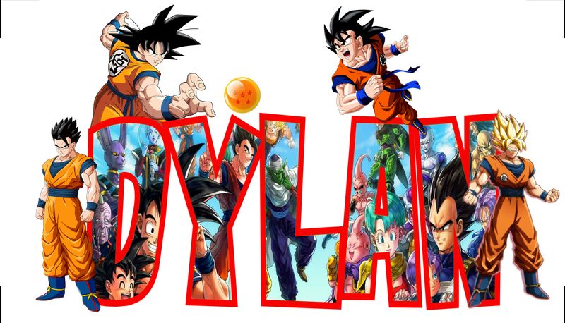 sagoma scritta nome in polistirolo centro tavola personalizzata dragon ball