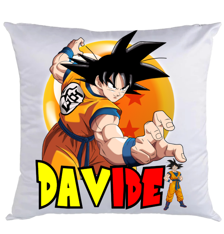 Federa Cuscino personalizzato con nome stampa foto in DTF Dragon Ball