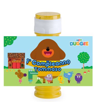 etichette bolle di sapone personalizzate hey duggee