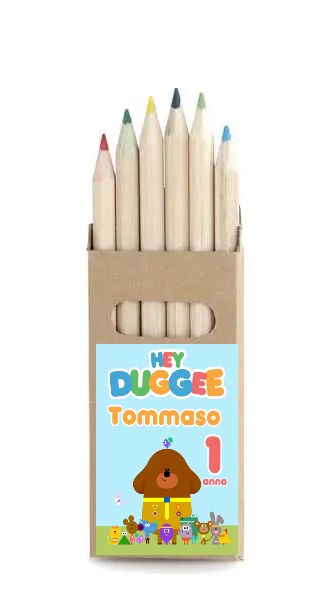 10 set matite colori Hey Duggee personalizza regali fine festa