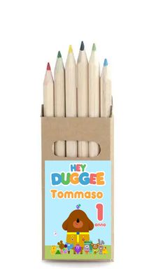 10 set matite colori Hey Duggee personalizza regali fine festa