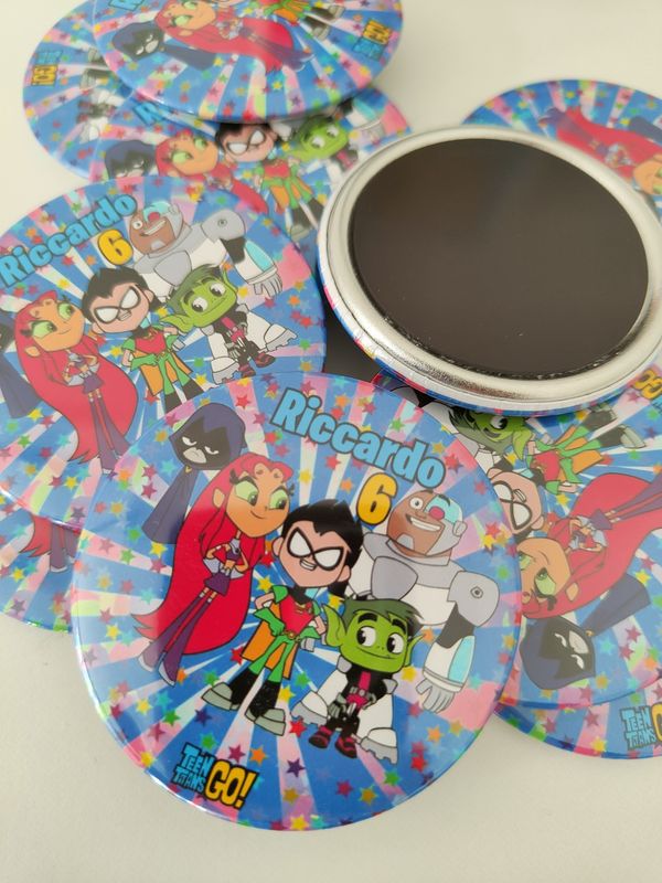 10 Magneti Teen Titans Go Calamite frigo tondo 5.8cm personalizzabile
