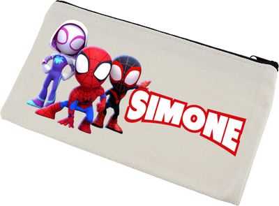 Astucci matite scuola Spidey personalizza con nomi invitati festa