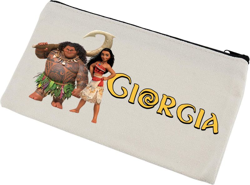 Astucci matite scuola Oceania Vaiana personalizza con nomi invitati festa