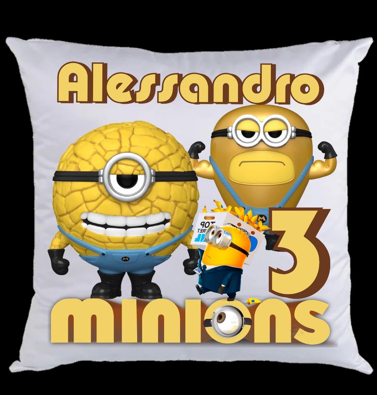 federa Minions cattivissimo me personalizza cuscino con nome regalo festa compleanno