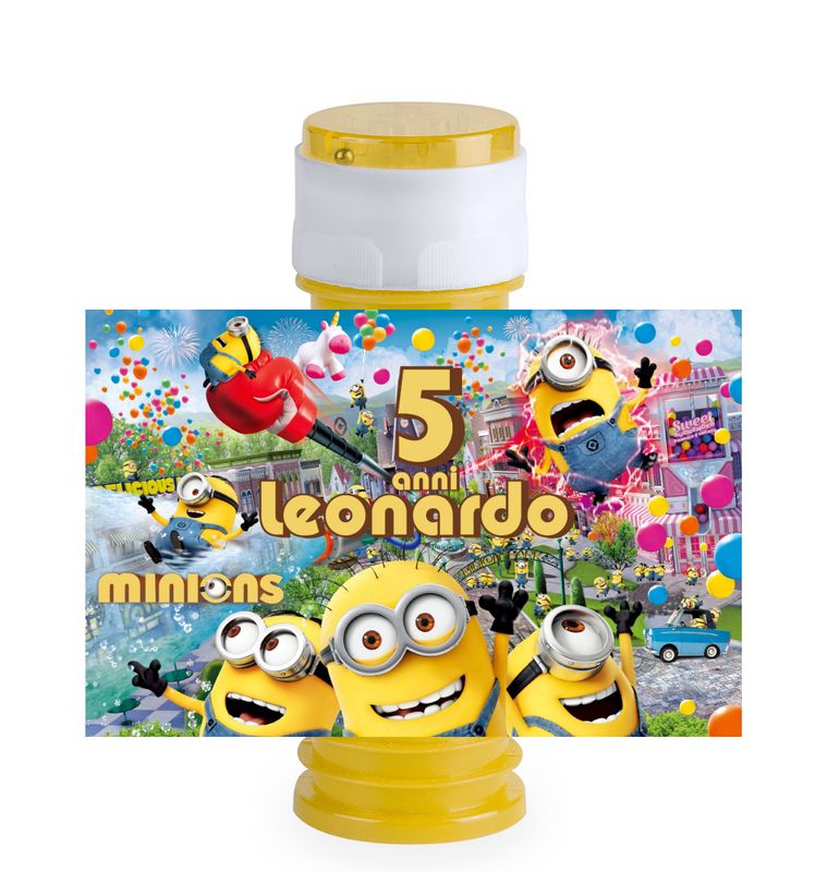 Etichette adesivi Cattivissimo Me personalizza bolle di sapone