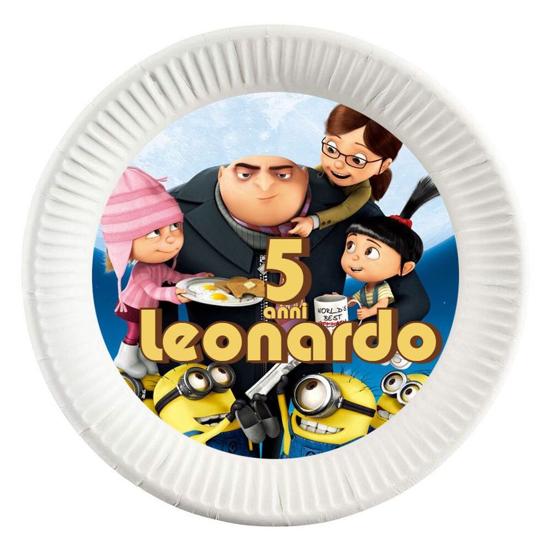 dischi tondi inserire nei piatti personalizzati kit festa compleanno addobbi decorazioni minions cattivissimo me