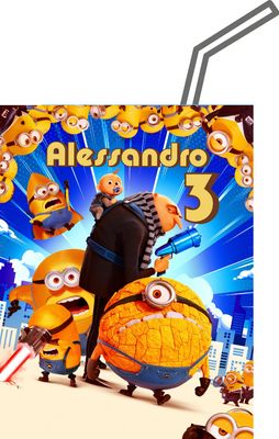 party kit festa allestimento tavolo adesivi succo di frutta Minions cattivissimo me 4