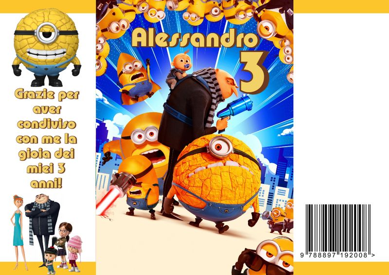 sacchetti bustine regalo caramelle personalizzati regalini fine festa Minions cattivissimo me 4