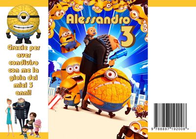 sacchetti bustine regalo caramelle personalizzati regalini fine festa Minions cattivissimo me 4