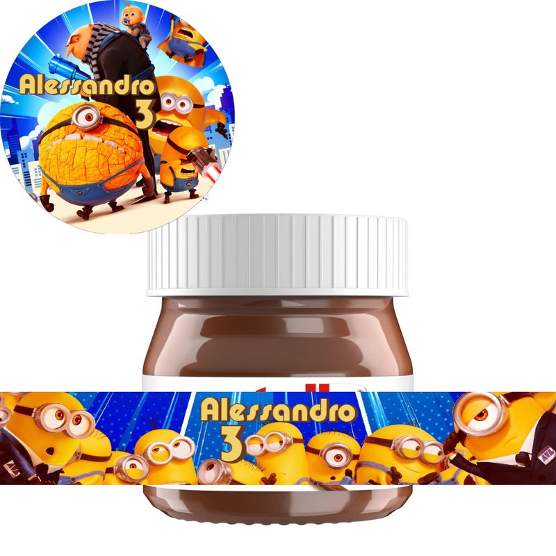 etichette adesivi tappo vasetto piccolo mini nutella nutellina vaschetta Minions cattivissimo me 4